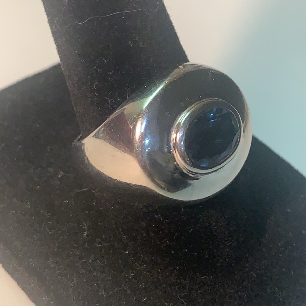 Aquamarine sterling vintage ring